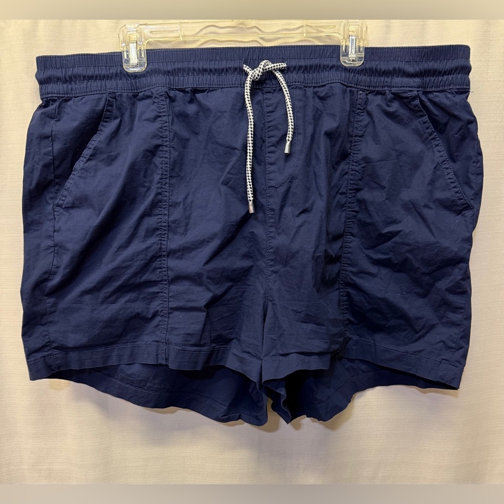 Torrid Blue Pull-On High-Rise Poplin Yacht W/Pockets Drawstring Waist Short Sz 3